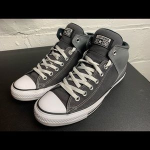Converse All Star (154841C) Men’s Size 9 High Top Lace Up Gray & White Excellent